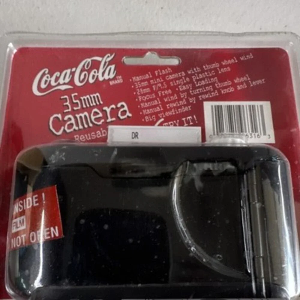 Coca-Cola 35mm Reusable Camera Black Manual Flash Large Viewfinder Easy Loading